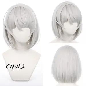Perruque de cosplay synthétique marron clair résistante à la chaleur ND <span class=keywords><strong>Soldier</strong></span> 0 Anby ZZZ Zenless Zone Zero, densité 130 % - Product Image 1