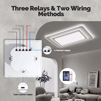 Panneau de commande intelligent Tuya WiFi 3,5 pouces avec écran, 3 relais, 3 boutons physiques, télécommande IR, hub Sigmesh intégré