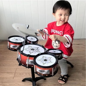 Set di Batteria Jazz <span class=keywords><strong>per</strong></span> <span class=keywords><strong>Bambini</strong></span>, 5 Tamburi, Versione Classica Avanzata, Strumenti Musicali Educativi in Plastica Nera - Product Image 4