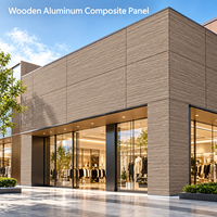 Panneau composite bois-aluminium grain chêne 4 mm 4x8 pieds, revêtement PVDF, pour décoration de façade d'entrée