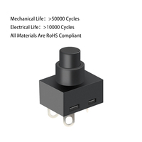 Interruttore a Pulsante in Plastica 10A 250V 1NO, Autobloccante a Tre Poli, per Saldatura, Conforme RoHS, per Elettrodomestici
