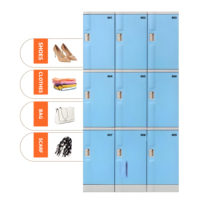 Casillero de equipaje de plástico coloreado de almacenamiento alto de fábrica 3 puertas casillero ABS de escuela pequeña