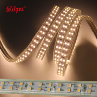 Bande LED ultra-longue de 40 m, IP65, résistante à la pluie et aux éclaboussures, double rangée de perles, 180 LED/m, découpable à 50 cm avec embout et pince