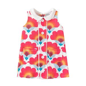 Bajo MOQ verano bebé niño niñas tela 100% botones bolsillos sin mangas Floral algodón Niña Casual bebé niños tutú falda - Product Image 2