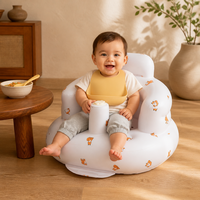 Canapé gonflable en PVC imperméable au design moderne pour bébés et tout-petits avec motif Shiba Inu, trous de drainage, pour la salle à manger, vente en gros