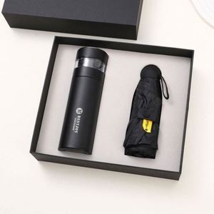 Modern Art Stainless Steel Silk Screen Printed <b>Tea</b>-Water Separation <b>Thermos</b> Cup Notebook Business Set Custom Logo Gift Box - Product Image 4