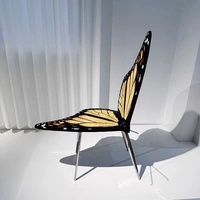 Fauteuil Papillon de Luxe Moderne Haut de Gamme à Structure Métallique, Personnalisable pour Salon, Villa, Hôtel, Hall et Salle à Manger