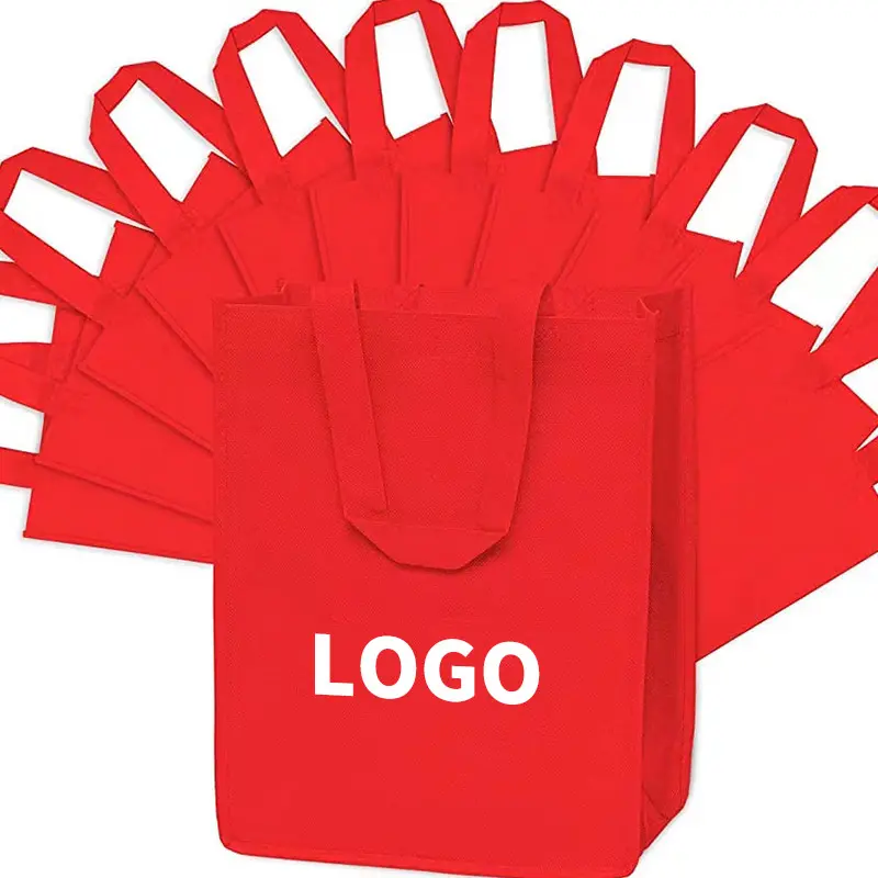 ハンドル付きの再利用可能な不織布布ギフトバッグブティック小売店のショッピングトートバッグは顧客のロゴを受け入れます