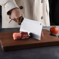 Couteau de boucher professionnel robuste avec manche en bois, hachoir à désosser très populaire pour la viande et les légumes, couteau de cuisine