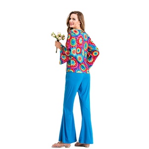 <span class=keywords><strong>Ropa</strong></span> de mujer de carnaval, conjunto de disfraces Hippie para adultos, fiesta de flores de los años 1980, <span class=keywords><strong>ropa</strong></span> de juego de rol, Carnaval - Product Image 2