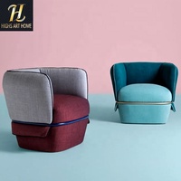 Fauteuil d'appoint en velours de luxe au design italien moderne pour salon, hôtel, villa