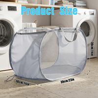 Panier à linge en maille pop-up quatre couleurs, panier à linge pliable avec poignée durable