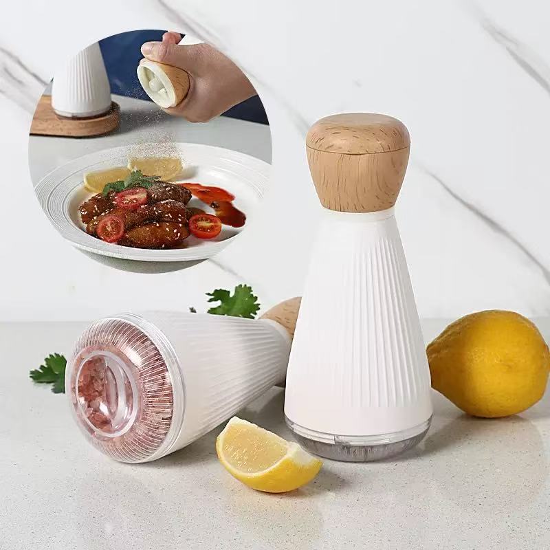 M Manual Salt and Pepper Grinder Set Ceramic Grinder with Bamboo Stand Adjustable Coarse Salt and Pepper Mills Kitchen Gadgets