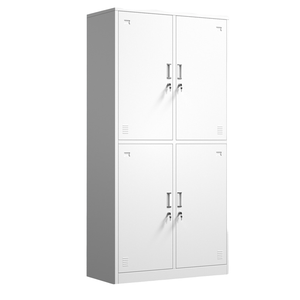 Modern <b>Lockable</b> Knock-down Metal 4-door Filing <b>Cabinet</b> with Adjustable Shelves for Office Bedroom and Warehouse <b>Storage</b> - Product Image 1