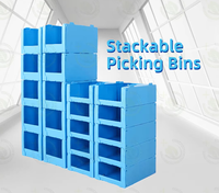Boîtes de rangement creuses en PP écologiques personnalisées, étanches, empilables, pour entrepôt, fabriquées à partir de matériaux recyclés, durables