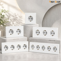 Prise de charge murale multi-positions de style européen, norme allemande, 4 ou 5 prises, panneau en plastique pour la maison, prix de gros