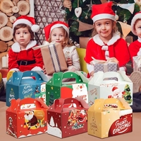 Boîte à emporter pliable en kraft conçue sur mesure, mignon emballage alimentaire en papier, poulet frit de qualité pour enfants, joyeux repas, stockage de gâteaux
