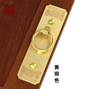 Chinese Style Brass Door Handle 3mm <b>Thick</b> No Drill Installation Wardrobe Wooden Door Hardware - Product Image 4
