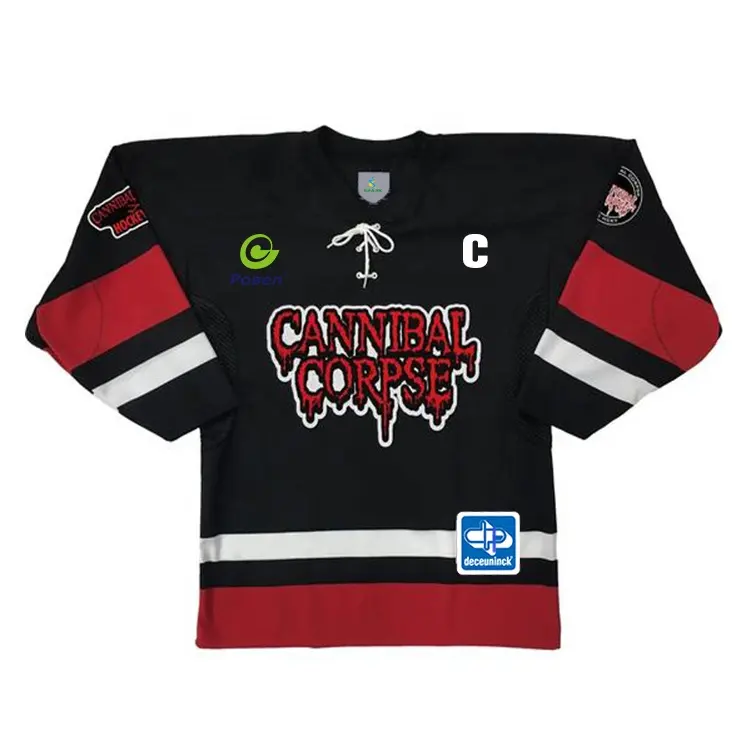 Custom Cheap Sublimated Breathable Reversible Hockey Wear Mens Blank Hockey Jerseys Black