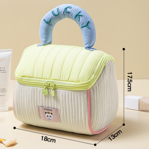 Bolsa DE ASEO portátil de gran capacidad con cierre de cremallera, <span class=keywords><strong>cabina</strong></span> divertida, casa de tela suave a la moda, almacenamiento de cosméticos, tela gruesa - Product Image 2
