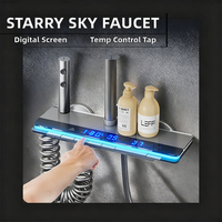 Ensemble de douche mural en aluminium avec affichage numérique thermostatique LED, mitigeur de salle de bain à poignée unique