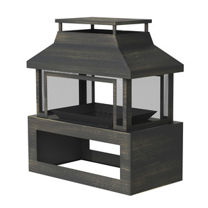 Brasero de camping extérieur en acier, modèle Chiminea Pyramide, peint, pour jardin et arrière-cour, compatible bois et charbon de bois - Product Image 1