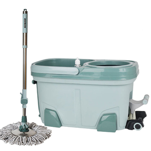 Juego de cubo giratorio para fregona de suelo 360 para el hogar, fregona giratoria verde y cubo con pedal, fregona centrífuga para limpieza del hogar - Product Image 1