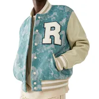 Giacca da uomo con ricamo in bianco all'ingrosso Plus Size giacca in pile Letterman personalizzata cappotto da Baseball Bomber giacche college da uomo