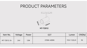 ไฟรางอลูมิเนียม LED 24V 12W สปอตไลท์แม่เหล็กหรี่แสงได้ - Product Image 6