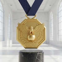 Coupe de récompense personnalisée avec logo du fabricant, médailles en alliage de zinc pour les sports mondiaux, médailles en métal doré et argenté, trophée de football en métal pour les champions