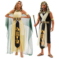 Costumes de cosplay Cléopâtre égyptienne, pharaon, pour femmes adultes, robes de soirée pour Halloween, ensemble de tenue de reine antique