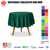 Nappe jetable en plastique PE vert foncé solide, 120 pouces, écologique, imperméable, résistante à l'huile, pour fêtes et mariages