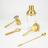 Ensemble de shakers à cocktails en acier inoxydable transfrontalier, cinq pièces, avec outils de mélange, modèle XC-TZ-24