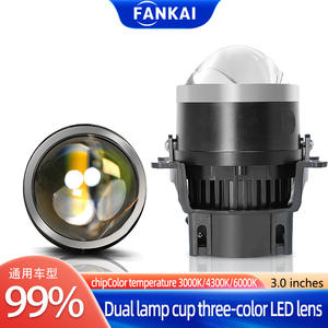 Feux antibrouillard LED tricolores bi-optiques à double faisceau de 3 pouces X3, faisceaux haut et bas, blanc jaune pour voitures, température de couleur 4300K - Product Image 6