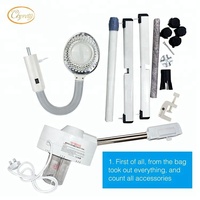 Appareil de soin du visage à vapeur demi-lune pour salon de beauté, vaporisateur nano avec lampe loupe, vaporisateur facial sur pied