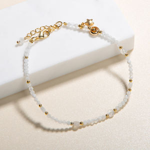 New Hot Sale 2.5mm Natural Moonstone <b>Beaded</b> <b>Bracelet</b> Gemstone Beads <b>Bracelet</b> <b>for</b> <b>Women</b> and Girls - Product Image 4