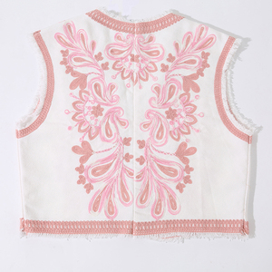 ملابس نسائية للخريف موضة جديدة من القطن سترة مزهرة غير رسمية بدون أكمام سترة نسائية - Product Image 2