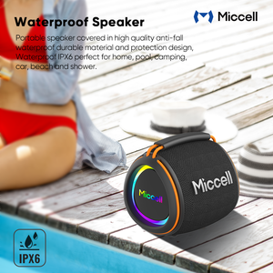 Enceinte portable sans fil Miccell 8W BT, son professionnel, caisson de basses audio pour fête, son HD, étanche IPX6, enceintes intelligentes - Product Image 5