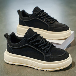 Nuevos Zapatos de Cuero para Hombre, Estilo Coreano, de Suela Gruesa, que Aumentan la Altura, Zapatillas Casuales Modernas y Versátiles para Uso Diario - Product Image 5