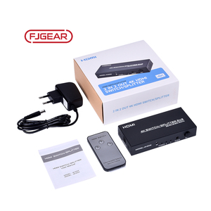FJGear prezzo di fabbrica Plug and Play nero HDMI Switch & <span class=keywords><strong>Splitter</strong></span> 2 in e 2 out <span class=keywords><strong>Audio</strong></span> Computer <span class=keywords><strong>Video</strong></span> <span class=keywords><strong>Splitter</strong></span> e convertitori - Product Image 5