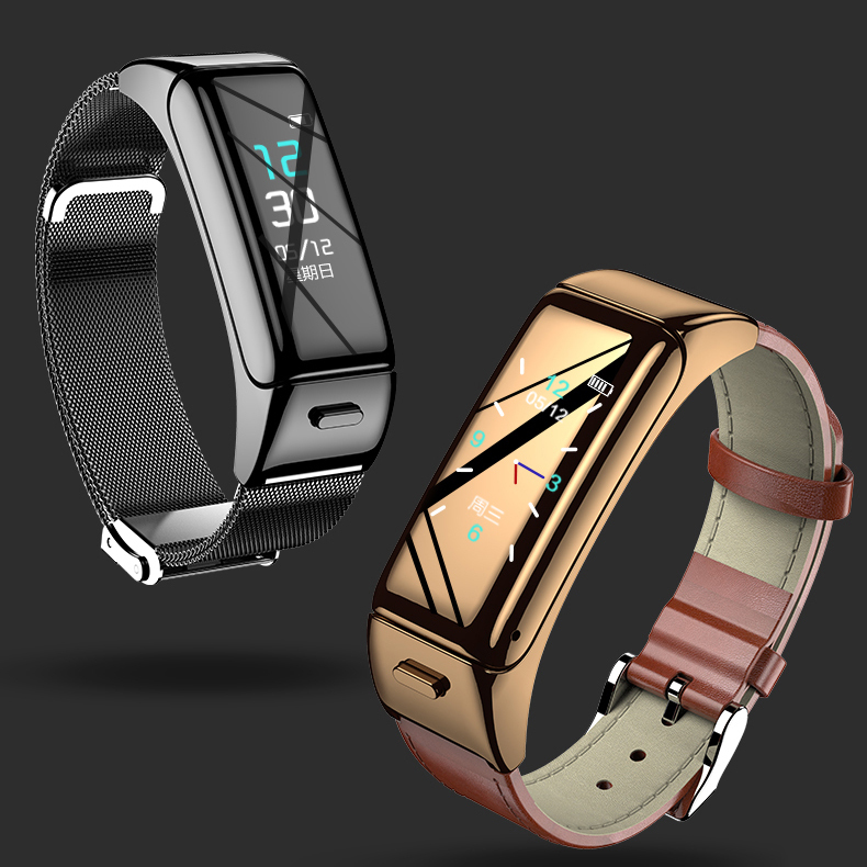 Comfortable smart bracelet watch with earphone nfc ai voice control health protection heart rate for android for elderly