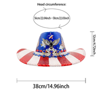 Chapeaux de cowboy à sequins drapeau américain, motif aigle et étoile, pour fête patriotique du 4 juillet, pour adultes, vente en gros