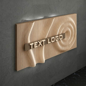 Decoración de Pared de Madera de Roble M47, Escultura Personalizable, Adorno Moderno para Interiores, Decoración de Fondo para Cualquier Escenario - Product Image 1