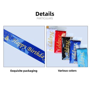 Écharpe en satin multicolore personnalisée Joyeux Anniversaire pour reine de la fête, accessoire <span class=keywords><strong>photo</strong></span> <span class=keywords><strong>et</strong></span> décoration de fête - Product Image 2