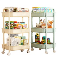 Chariot de rangement mural multifonctionnel Xingyou moderne à 4 niveaux, non pliable, en plastique, pour cuisine