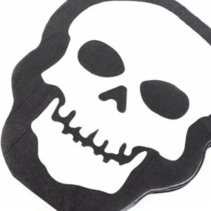 Serviettes en papier tête de mort pour fête à thème d'horreur, 20 pièces/lot, serviettes squelette pour Halloween - Product Image 4