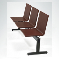 Banc d'attente moderne en aluminium à 3 places pour aéroport avec coussin en mousse PU pour hôpital, école, centre commercial et salle de sport