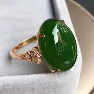 <span class=keywords><strong>Di</strong></span> alta qualità <span class=keywords><strong>di</strong></span> grande formato della <span class=keywords><strong>giada</strong></span> della pietra preziosa dei monili con il diamante del commercio all'ingrosso 18k oro 13x18mm naturale spinaci verde hetian <span class=keywords><strong>anello</strong></span> <span class=keywords><strong>di</strong></span> diaspro - Product Image 5