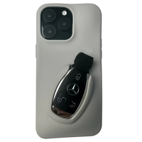 Couverture de clé de voiture insérable minimale pour iPhone 15 Pro Max nouveau Design couleur unie coque de téléphone en Silicone liquide accessoire en TPU