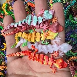 Gecko articulé imprimé en 3D, lézard flexible, jouet anti-stress, arc-en-ciel, animal imprimé en 3D, jouet sensoriel pour soulager le stress, cadeau original pour enfants - Product Image 3